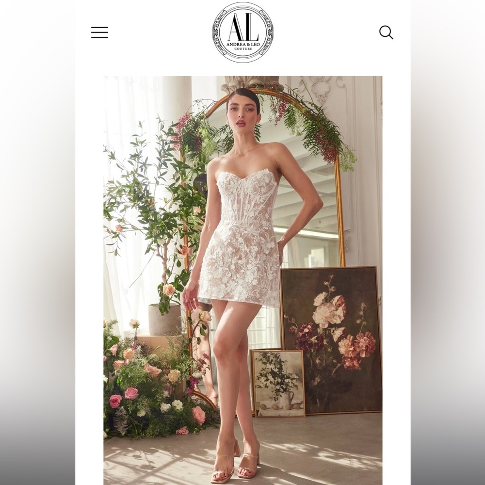 ANDREA & LEO Bridal Dress- white size 4 - Picture 15 of 17
